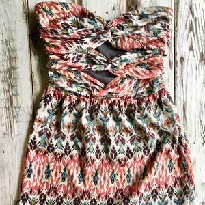 Colorful Strapless Dress